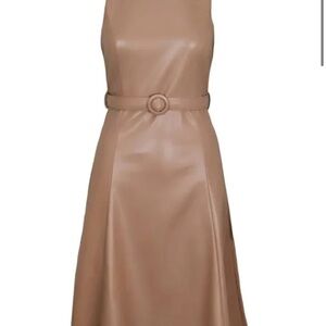 Lucy Paris Tan Belted Midi Dress- Size Large